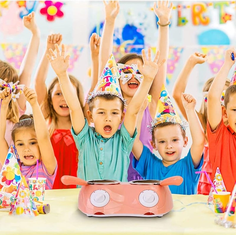 آلة فوندو الشوكولاتة الكهربائية الوردية، وعاء مزدوج، قابس أمريكي، 110-240 فولت لتحضير الحلويات المنزلية بسهولة - Image 3